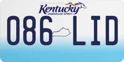 KY license plate 086LID