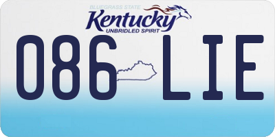 KY license plate 086LIE