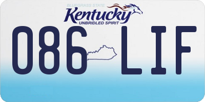 KY license plate 086LIF