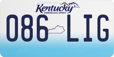 KY license plate 086LIG