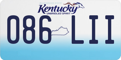 KY license plate 086LII