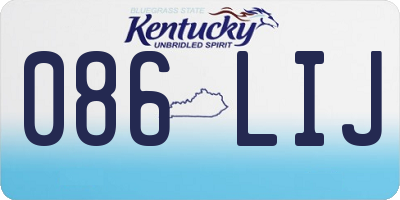 KY license plate 086LIJ