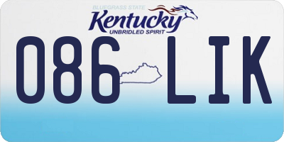KY license plate 086LIK