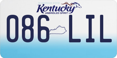 KY license plate 086LIL