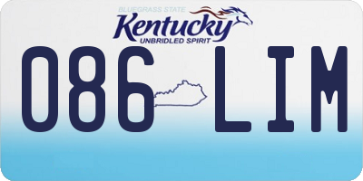 KY license plate 086LIM