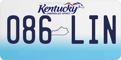 KY license plate 086LIN
