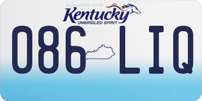 KY license plate 086LIQ