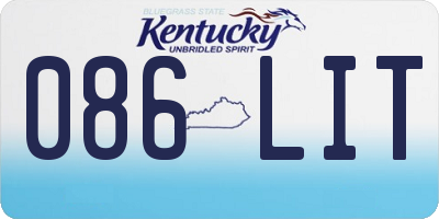 KY license plate 086LIT