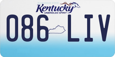 KY license plate 086LIV