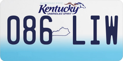KY license plate 086LIW