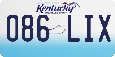 KY license plate 086LIX