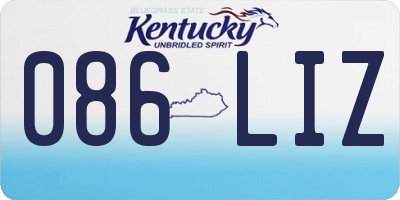 KY license plate 086LIZ