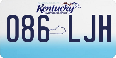 KY license plate 086LJH