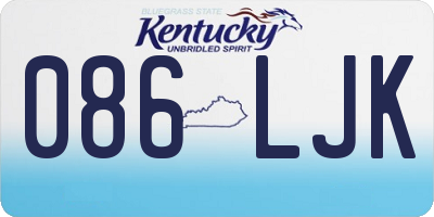 KY license plate 086LJK