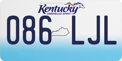 KY license plate 086LJL