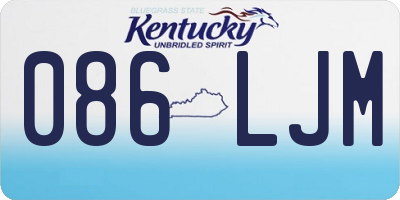 KY license plate 086LJM