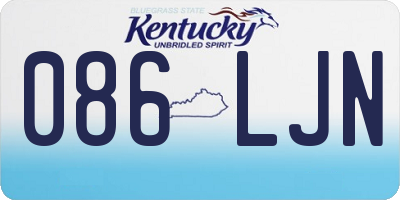 KY license plate 086LJN