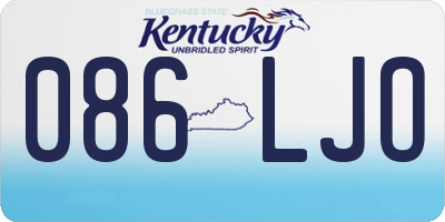 KY license plate 086LJO