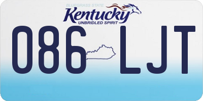 KY license plate 086LJT