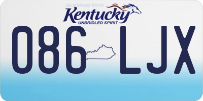 KY license plate 086LJX