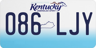 KY license plate 086LJY