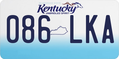 KY license plate 086LKA