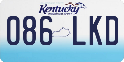 KY license plate 086LKD