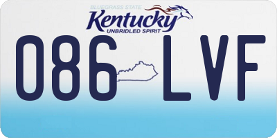 KY license plate 086LVF