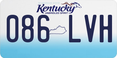KY license plate 086LVH