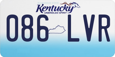 KY license plate 086LVR