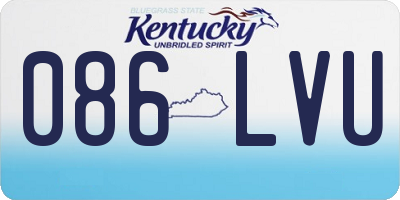 KY license plate 086LVU