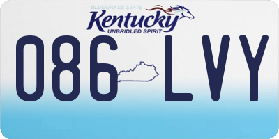 KY license plate 086LVY
