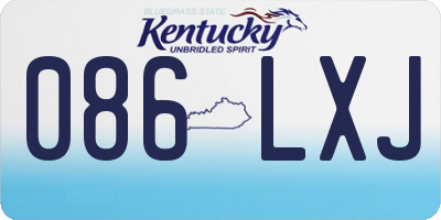 KY license plate 086LXJ