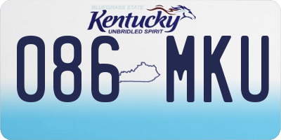 KY license plate 086MKU