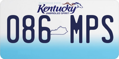 KY license plate 086MPS