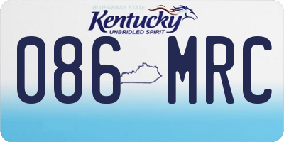 KY license plate 086MRC