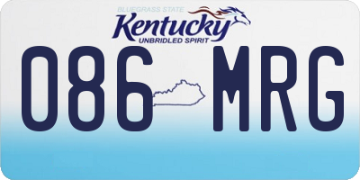 KY license plate 086MRG
