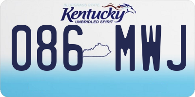 KY license plate 086MWJ