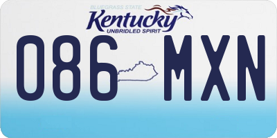 KY license plate 086MXN