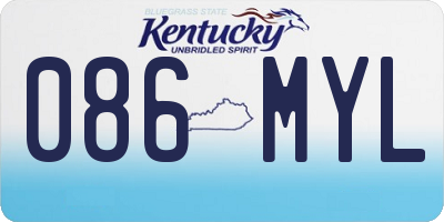 KY license plate 086MYL