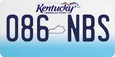 KY license plate 086NBS