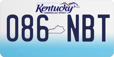 KY license plate 086NBT