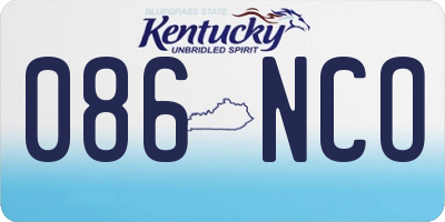 KY license plate 086NCO
