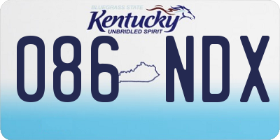 KY license plate 086NDX