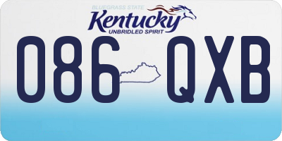 KY license plate 086QXB