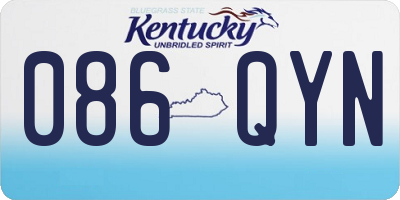 KY license plate 086QYN