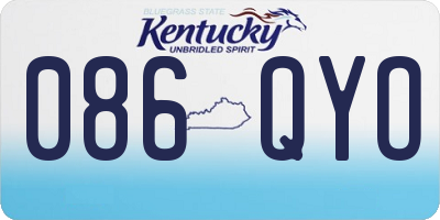 KY license plate 086QYO