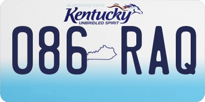KY license plate 086RAQ