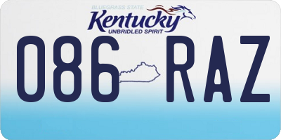 KY license plate 086RAZ