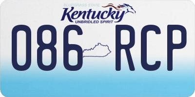 KY license plate 086RCP